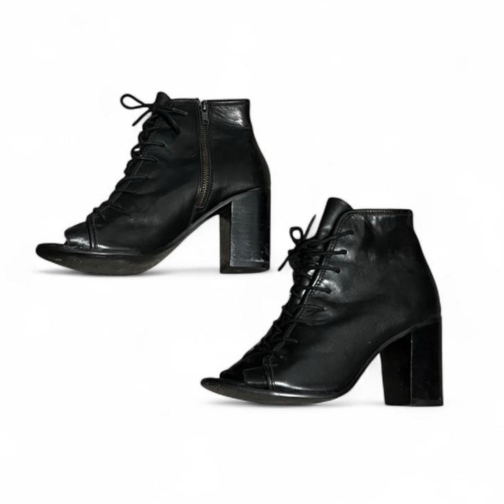 Steve Madden Black Lace-Up Ankle Booties